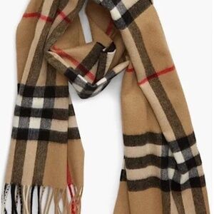 BURBERRY Giant Icon Check Cashmere Scarf: authentic, unisex